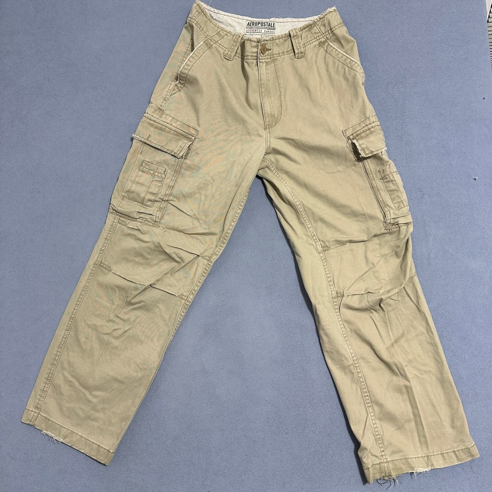 Aeropostale Authentic Cargos Cotton Straight Leg Pants Khaki Tan Womens W30 L29